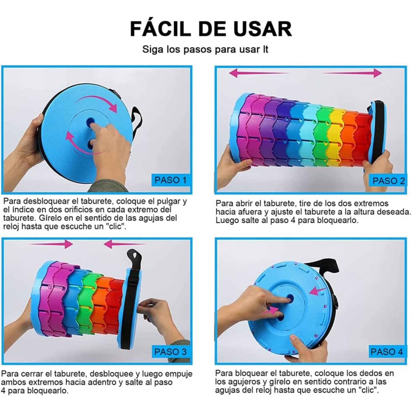 SILLA TABURETE RETRACTIL PORTATIL