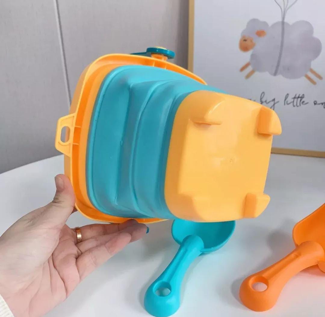 JUEGO DE PLAYA BALDE PLEGABLE SILICONA