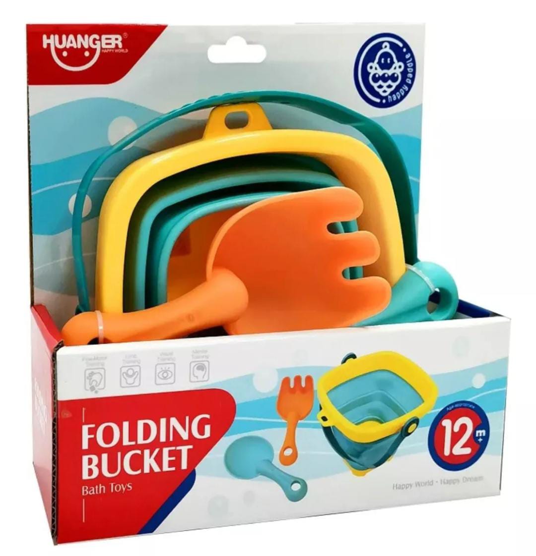 JUEGO DE PLAYA BALDE PLEGABLE SILICONA
