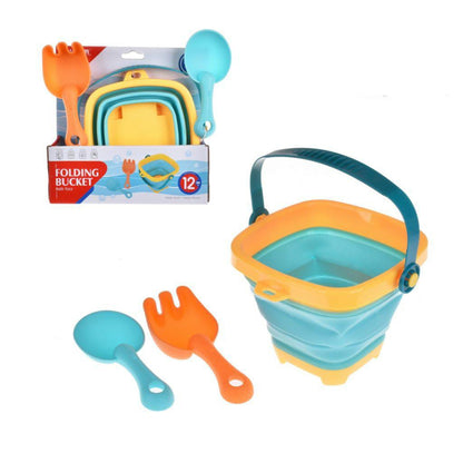 JUEGO DE PLAYA BALDE PLEGABLE SILICONA